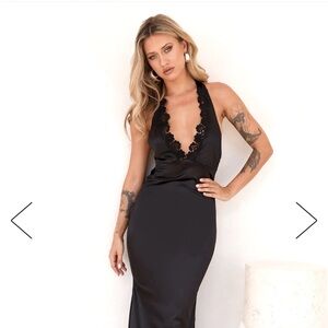 Black Hello Molly Halter Dress, NEW